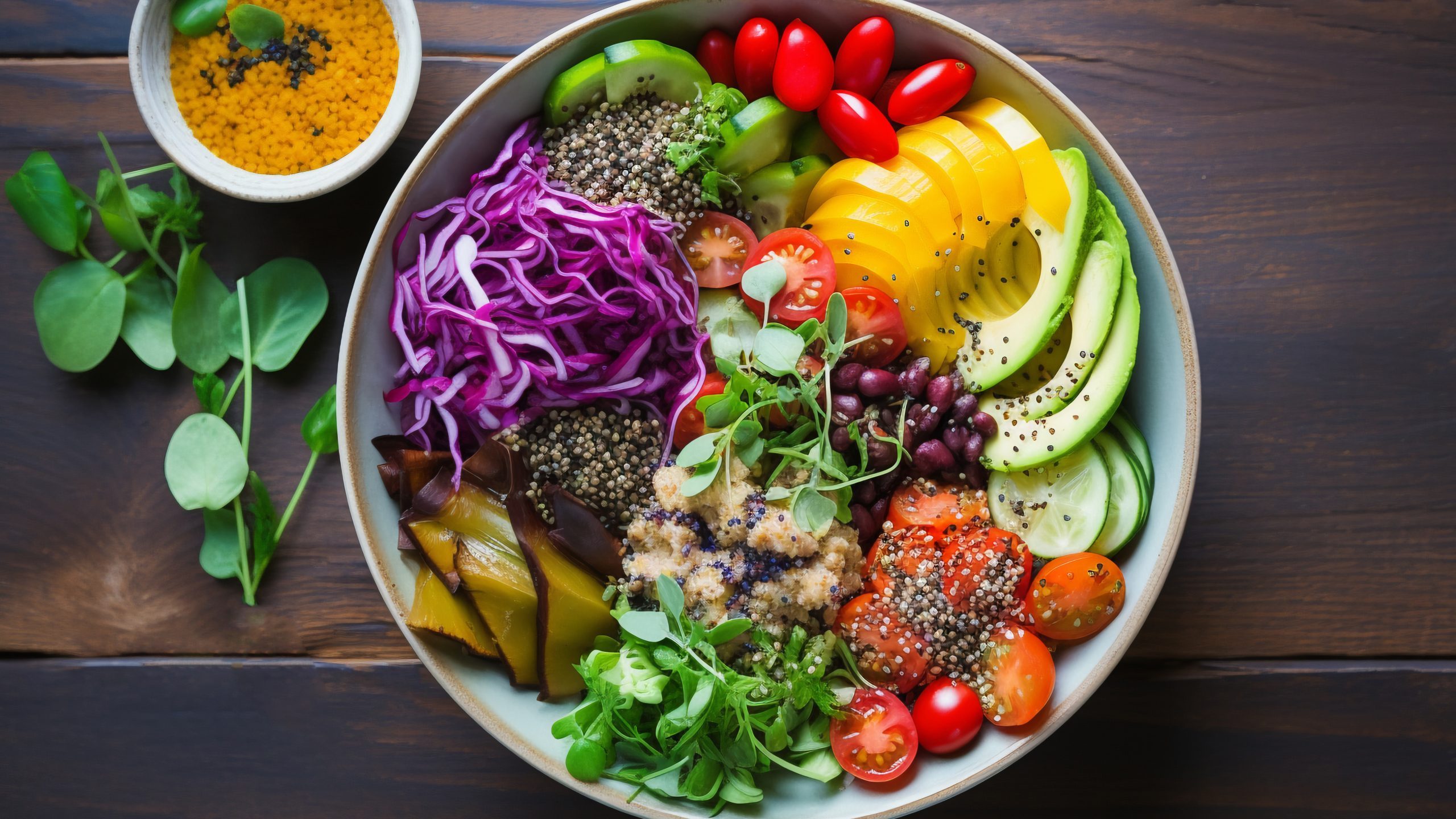 top-view-delicious-salad-table